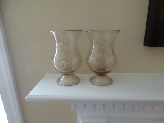 2 Glass Candle holders