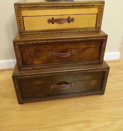 Suitcases-all one piece-w/drawers. 27"H x 16"D x 25"W