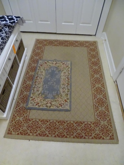 Small area rugs-small rug is 32"L x 21"W. Other rug is 68"L x 46"W.