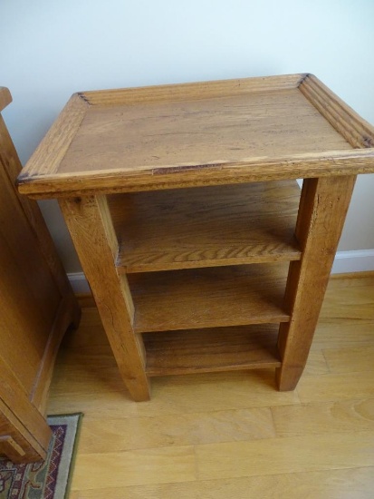 Solid wood side table-27"H x 28"W x 19"D