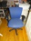 Blue desk chair-rolling