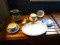 All items on chest-includes vintage Lochs of Scotland Blue Royal Warwick England Cups (2)