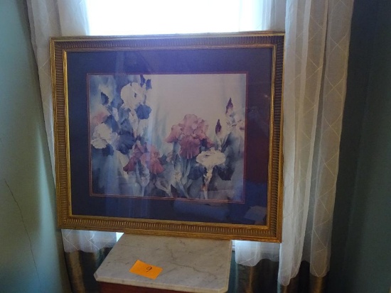Framed Floral picture-40"W x 35"H