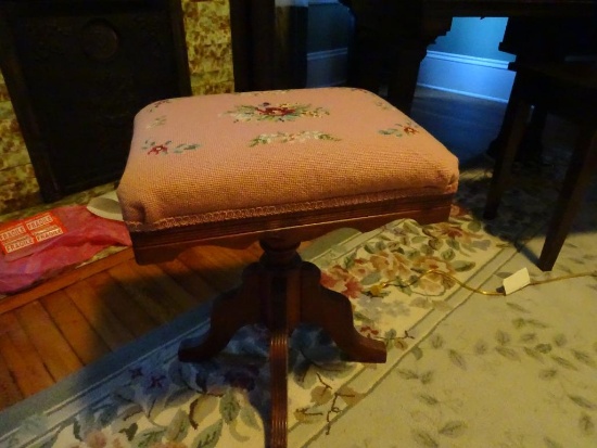 Needlepoint stool - 21"H x17"W x 13"D