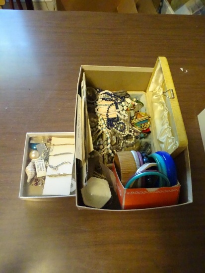 Box lot of Costume Jewelry-necklaces, bracelets, etc.