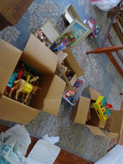 Vintage Toys -Dolls-Puzzles and a painting