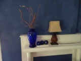Items on Mantel-Vase, glass balls, lamp