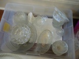 Assorted glassware-coasters, bowls, cake plate