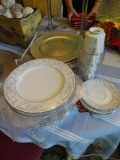 Sheffield Blue Whisper Porcelain Fine China-made in Japan-plus charger plates