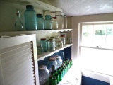 All jars/bottles on shelves-
