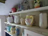 All Pitchers and Teapots on shelves-13+