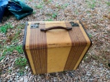 Vintage suitcase, spacious with slots along the sides for storing cosmetics