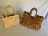 Two fine woven purses--one small, possibly Aigner