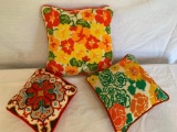 Three gorgeous needlepoint pillows