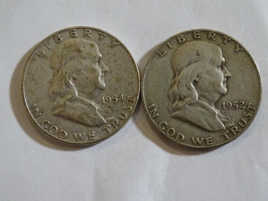 1952 & 1954 Franklin Half Dollar