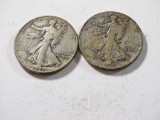 1936 & 1942 Liberty Walking Half Dollar