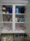 3 shelves of Plastic/acrylic glasses and glass mugs