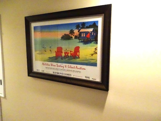 Framed poster from Art and Wine Food Festival Benefitting people w/ disabilities