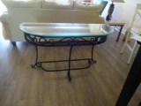 Sofa metal table w/ glass top -51