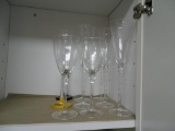 7 champagne glasses and 2 plastic 2020 champagne light up glasses