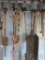 Items shown in pictures: Rakes, Electric Hedge Trimmer, Hoe, Shovels, Levelers Pick Axes, etc.