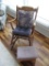 Wooden Rocking Chair w/ stool