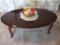 Oval coffee table plus 2 side tables w/Queen Anne style legs.