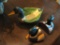Wooden Duck candy dish and bookends