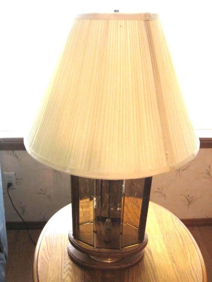 2 Matching Lamps-32"T, Wood/glass base can light separately from top