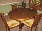 Solid Wood Dining Room set: Includes table with 2 Leaves, 6 chairs, China Cabinet and Sideboard