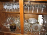 Christmas glasses, highball glasses, bowls, glass trays, vase, etc.