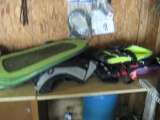Life preservers, flag, floating game, fan