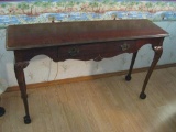 Queen Anne wooden side table purchased from Ethan Allan-30