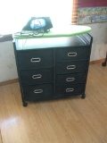 Fabric/Metal rolling cart plus iron and small ironing board
