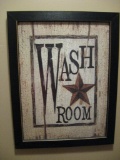 Washroom picture and 2 dragonfly pictures