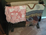 Wooden Quilt Rack w/ quilts