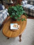 Oval Coffee Table w/baskets on table-44
