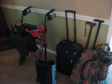 Walker, Suitcase, Fabric Suit carrier, 2 canes, portable Imogen Oxygen machine