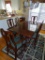 Solid Wood Table and 6 Chairs-green upholstered bottom. 63