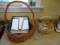 Baskets w/ napkins, coasters and cruet