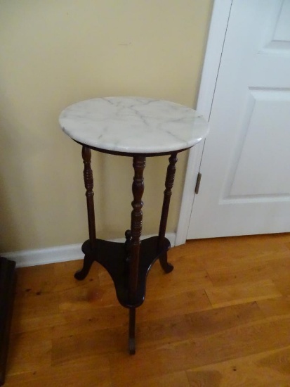 Marble Top Plant Stand-28"T x 14"D