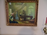 Vintage Morn Melody print w/wood gilt frame-24 x 30-R. Brownell McGrew