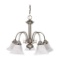 Ballerina - 5 Light Chandelier with Alabaster Glass - Brushed Nickel Finish