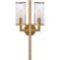 Kelly Wearstler Liaison 2 Light 10 inch Antique-Burnished Brass Sconce Wall Light, Crackle Glass