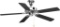 Progress Lighting P2501-15 Protruding Mount, 5 Graphite/Matte Black Blades Ceiling fan, Polished Chr