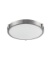KUZCO-501112-LED Single LED flush mount ceiling fixture with round white opal glass. Brushed Nickel