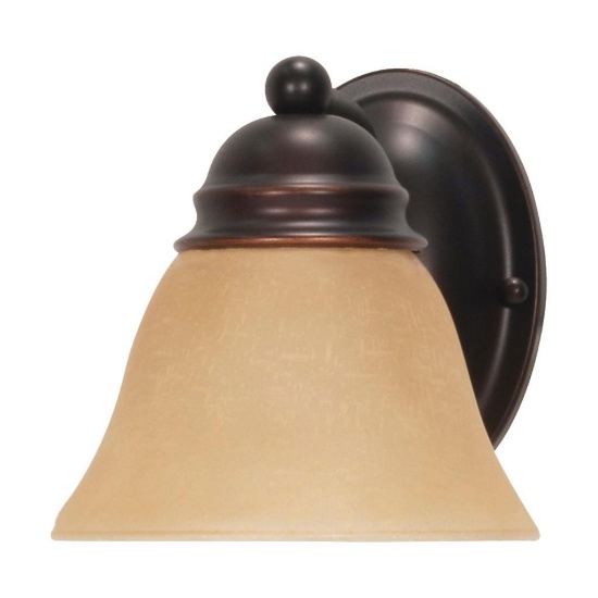 Satco 60-1269 Empire 1 Light 7 in., Vanity with Champagne Linen Washed Glass
