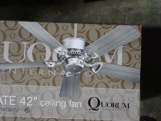 Quorum 42" Ceiling Fan antique white - interior