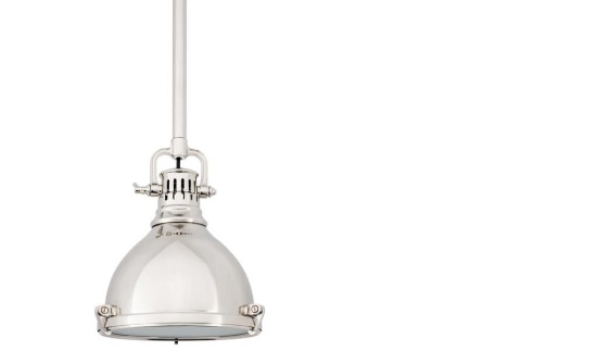 PELHAM 1 LIGHT PENDANT IN POLISHED NICKEL BY HUDSON VALLEY LIGHTING