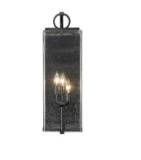 Z-Lite 592B-BK Sana Large Black Seedy Glass Outdoor Wall Sconce Width 7.5? H 24.75?